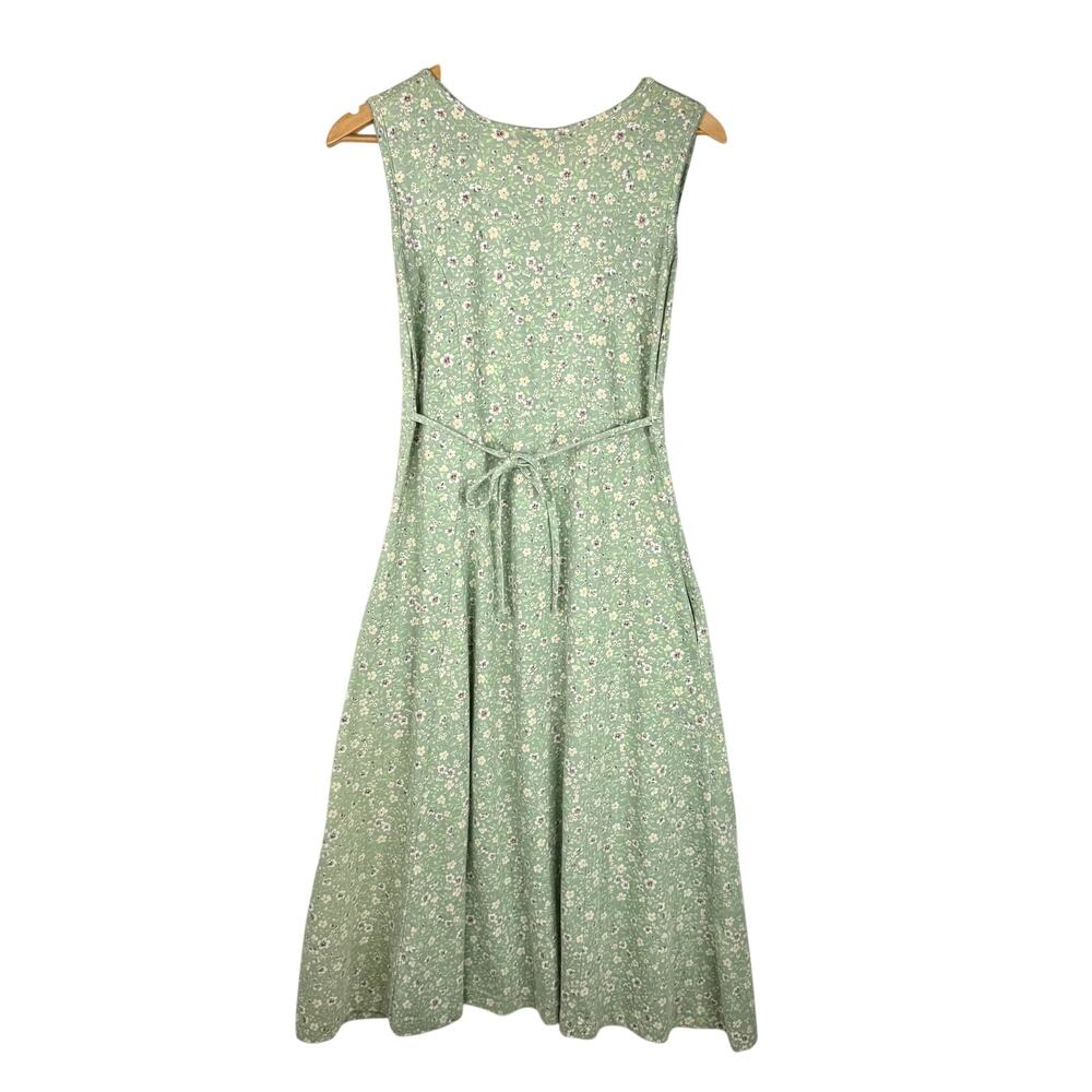 Vintage Erika Studio Green Floral Button Front Maxi Dress Small - Picture 2 of 7